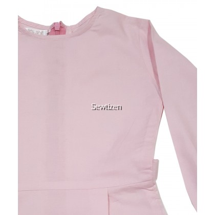[CLEARANCE STOCK] Baju Kebaya Peplum Kain Cotton Kanak-Kanak (Pink)
