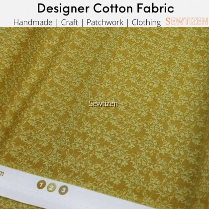 100% Medium Weight Woven Cotton Olive Color Twelve Days of Christmas Design